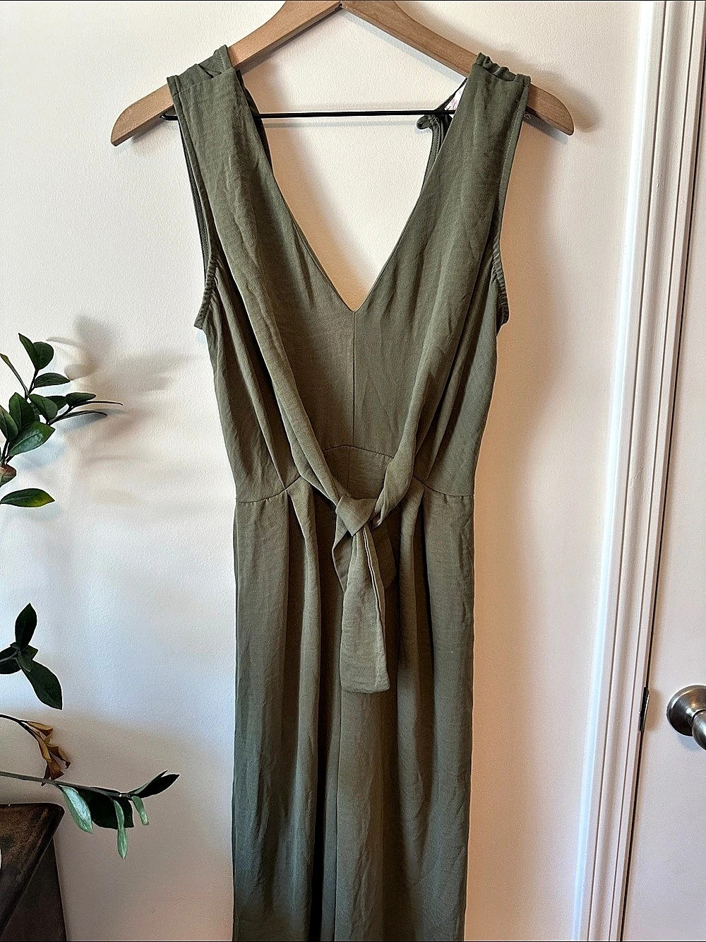 Boutique Olive Green Wide Leg Jumpsuit